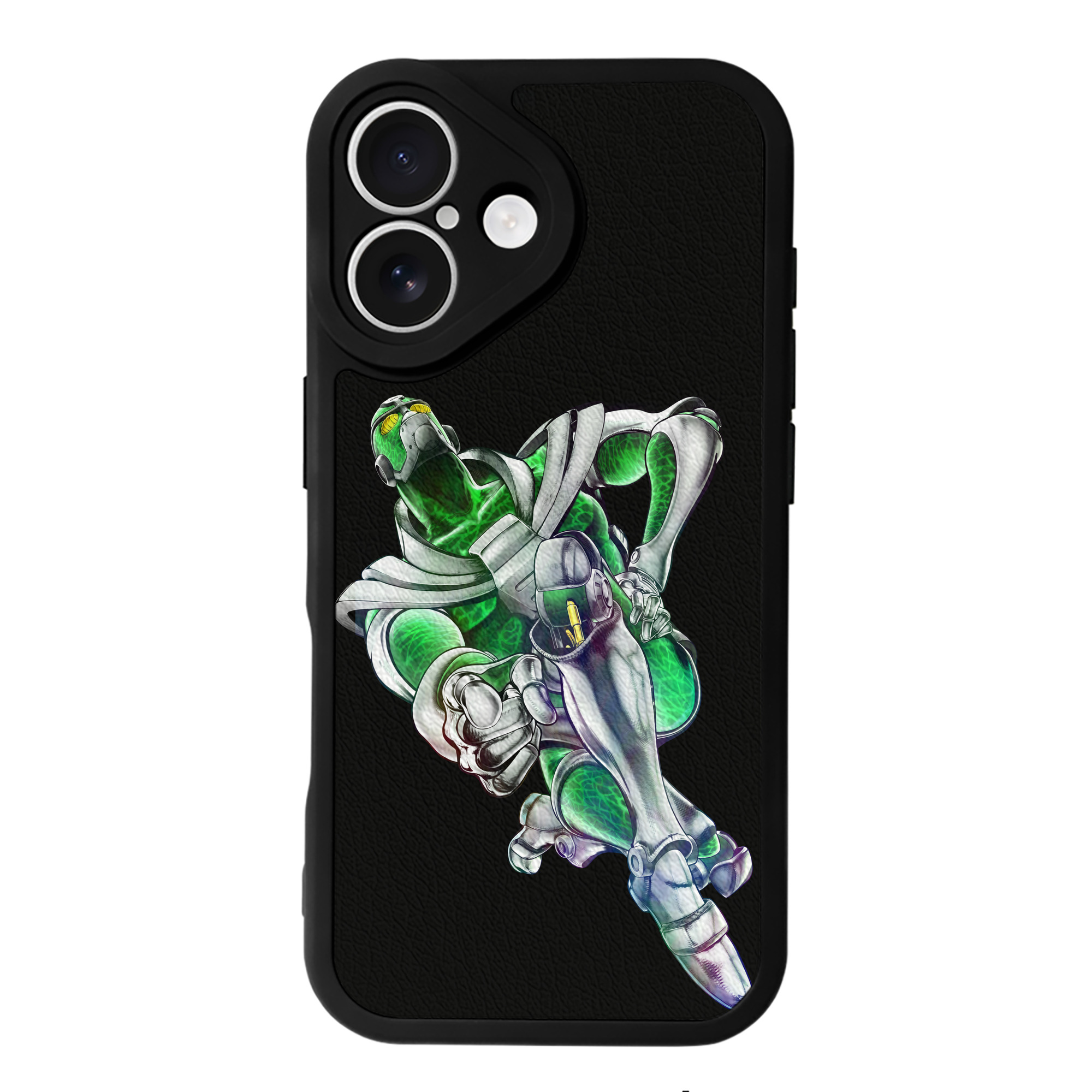（画像用） ジョジョの奇妙な冒険 花京院 典明（かきょういん のりあき） JoJo's Bizarre Adventure Kakyoin Noriaki 【iPhone 16シリーズ対応】シリコンスマホケース（レザー調） 材質：シリコン